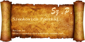 Szenkovics Paszkál névjegykártya